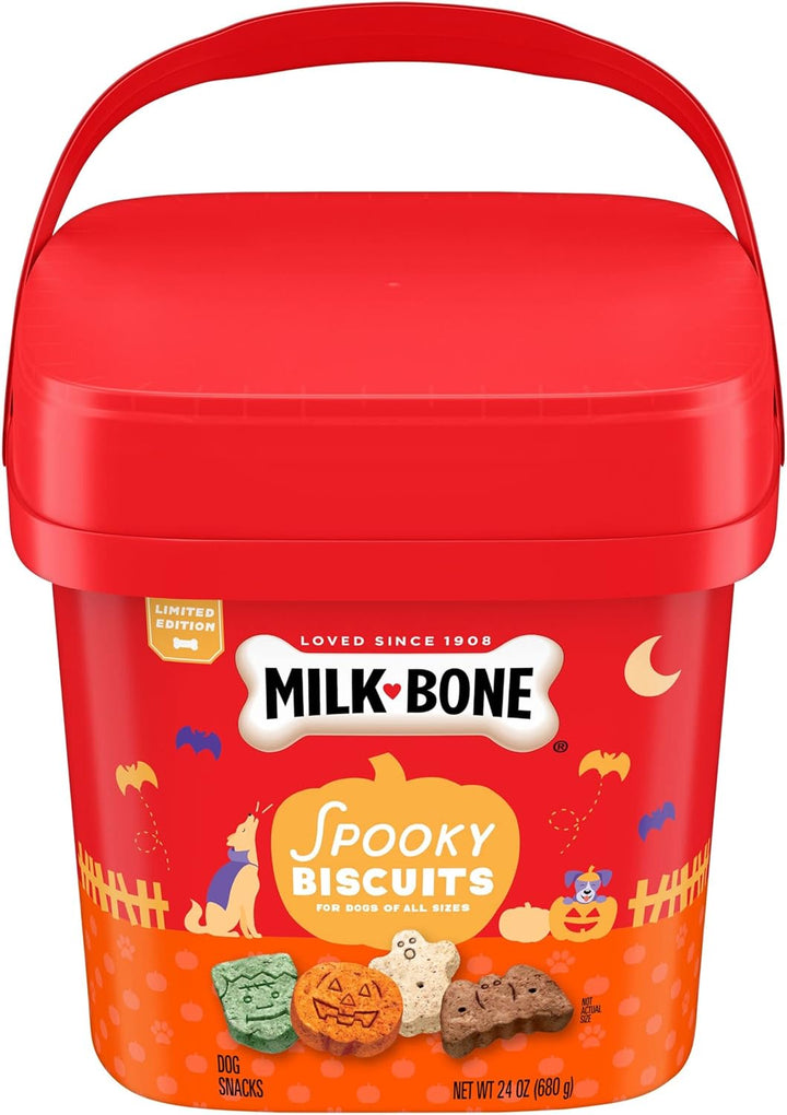 Limited Edition Halloween Spooky Biscuit Dog Treats, 24 Ounce Pail