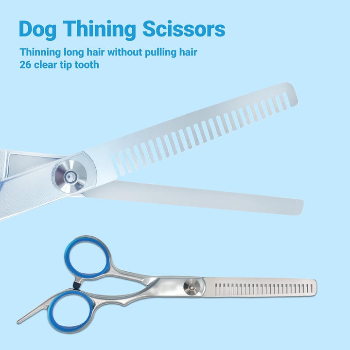 4 in 1 Dog Grooming Scissors,Premium Dog & Cat Grooming Scissors Kit with Safety round Tips,Professional Thinning Shears Pet Shears for Pet Supplies
