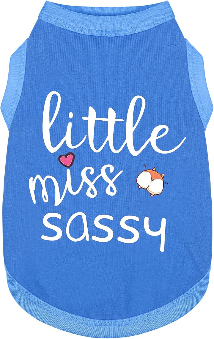 Dog Clothes Fashionable Sleeveless Pet Vest: 'Little Miss Sassy' Printed Cotton Dog Shirt, Ideal for Small, Medium, and Large Breeds, Ensuring Comfort and Breathability Rose Red S