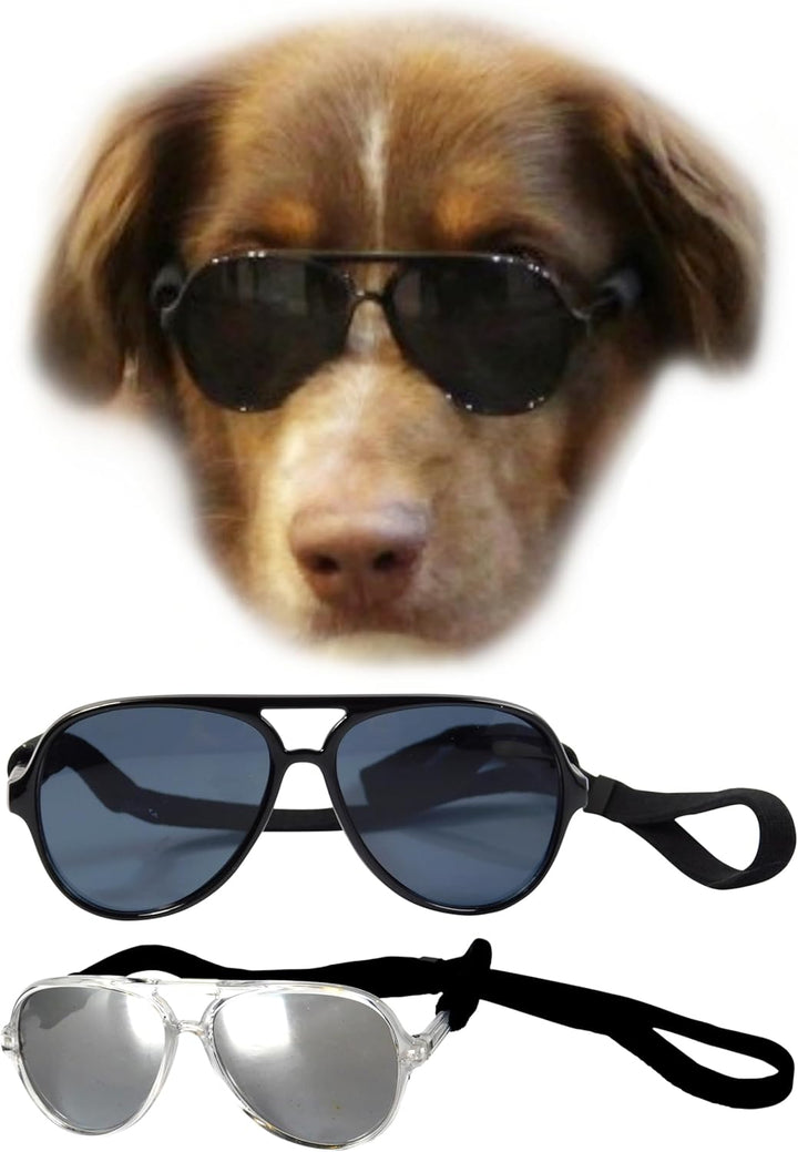 G010 Dog Pet Costume Aviator Sunglasses for Medium Breeds 20-40 Lbs (Black)