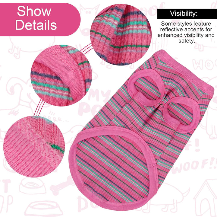 Elevate Your Pet'S Comfort and Fashion: Premium 100% Cotton Rib Dog Shirt Vest for Small Breeds like Chihuahuas, Yorkies, and Puppies .Year-Round Style with Tank-Style Puppy Attire Pink X-Small