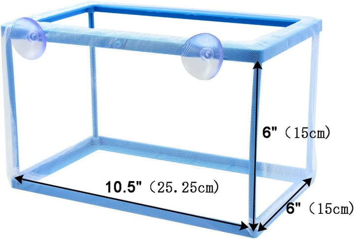Fish Tank Breeder 2 Pcs Large Mesh Net Fry Saver Aquarium Spawn Hatchery Isolation with Suction Cups