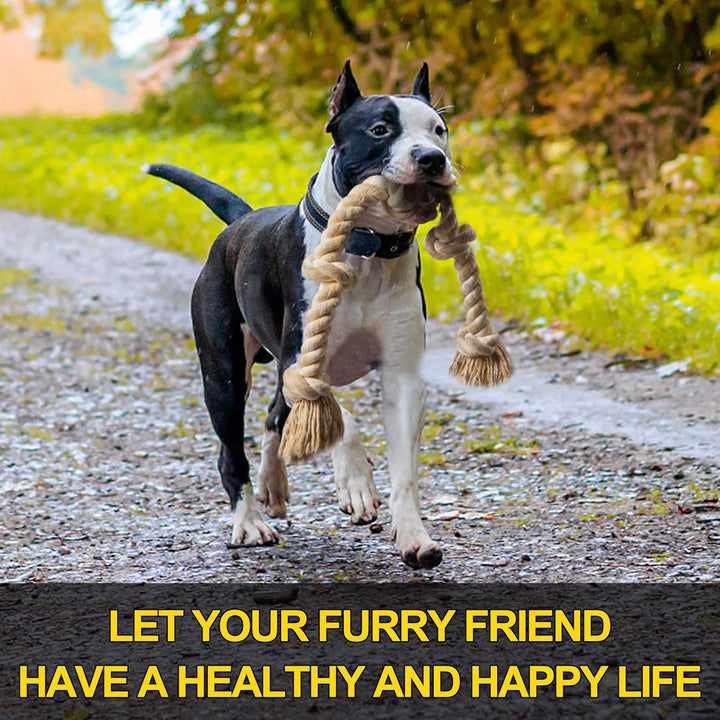 Dog Rope Toys for Large/Medium Aggressive Chewers, Tough Cotton Chew Toy, 3 Feet 5 Knots Indestructible, Tug of War Dog Pull Rope Teeth Cleaning