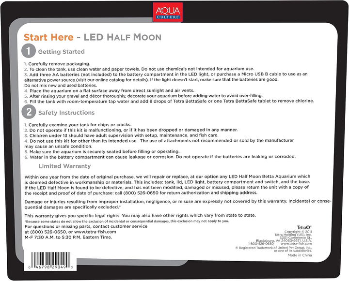 1 Gallon Half Moon Small Fish Tank W/ Movable LED Light, for Betta & Gold Fish, Aquarium