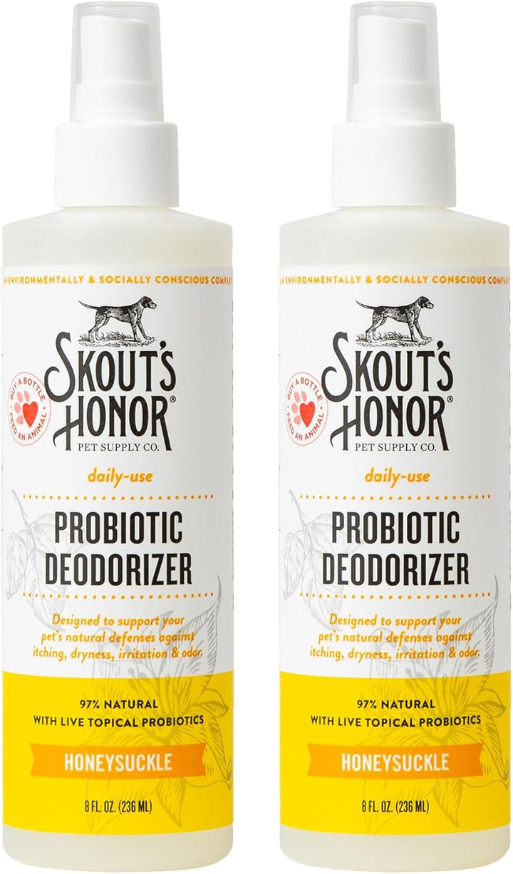 Probiotic Pet Deodorizer Spray- Hydrating Daily-Use with Avocado Oil & Omega-3S, Microbiome Friendly Certiified, Paraben & Sulfate-Free, 97% Natural, 8Oz, Dog of the Woods