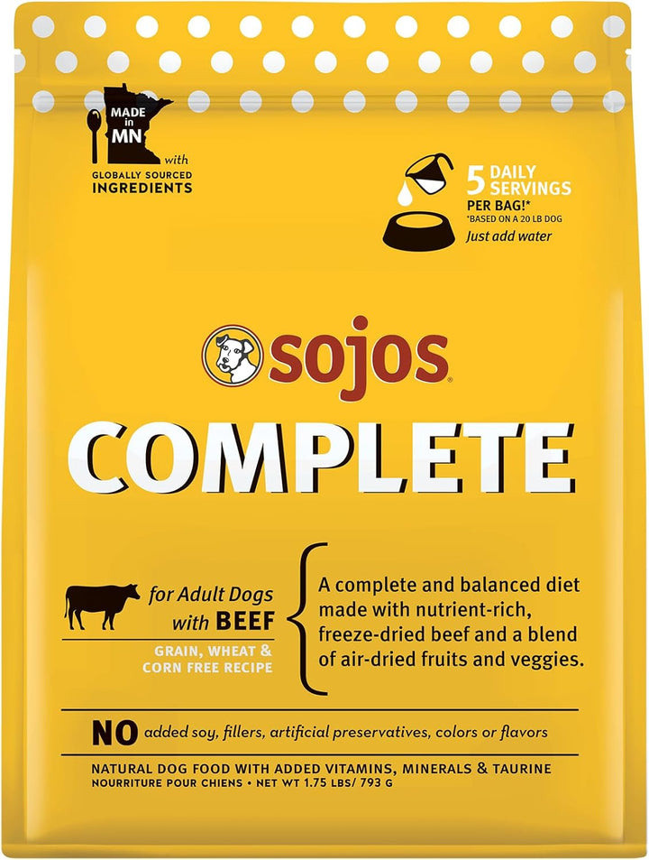 Complete Beef Recipe Dehydrated Dog Food, 7 Lb, Yellow