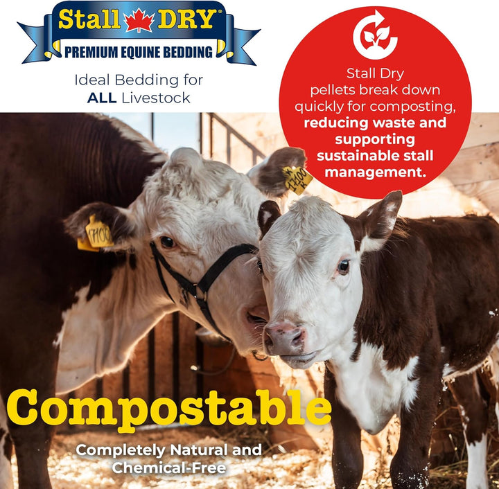 Premium Equine Bedding Pellets, 35Lbs - 100% Natural Kiln-Dried Pine Pellets, Superior Absorption & Odor Control - Eco-Friendly, Biodegradable & Chemical-Free Bedding