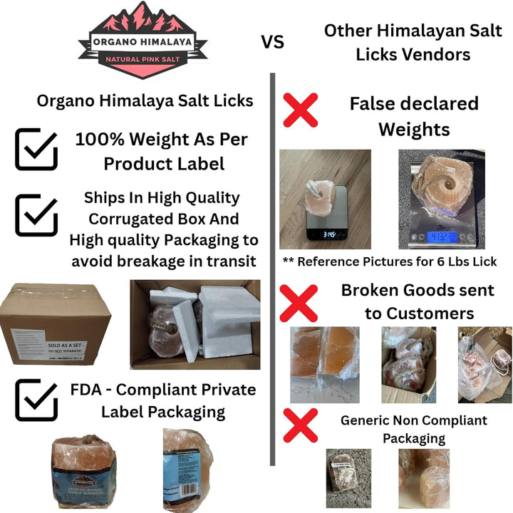 ® Himalayan Salt Lick on Rope 7.5-8 Lbs Each (Pack of 2) | for Horses,Deer,Goat,Cattle & Livestock | 100% Natural Mineral Rich Supplement | Sturdy Long-Lasting Block