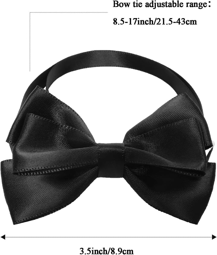 Pet Formal Accessories Set 2 Pcs Dog Costume Top Hat with Formal Pet Tuxedo Bowtie/Necktie Birthday Party Halloween Gradation Christmas Dog Cat Costumes Accessories Black One Size