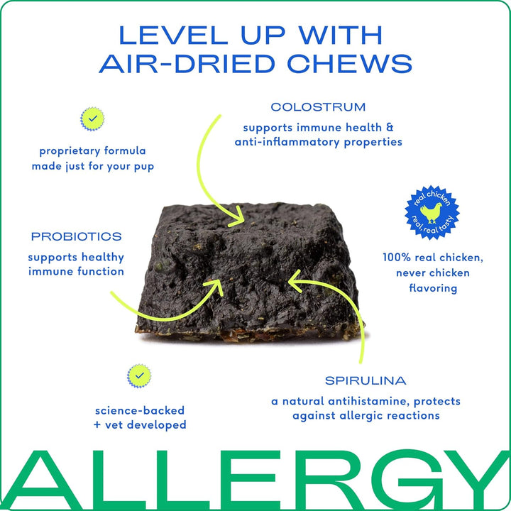 Dog Allergy Chews - Dog Allergy Relief with Probiotics and Colostrum for Itchy Skin Relief to Support Seasonal Allergy and Healthy Immune System - All Natural Anti-Histamine - 30 Chews