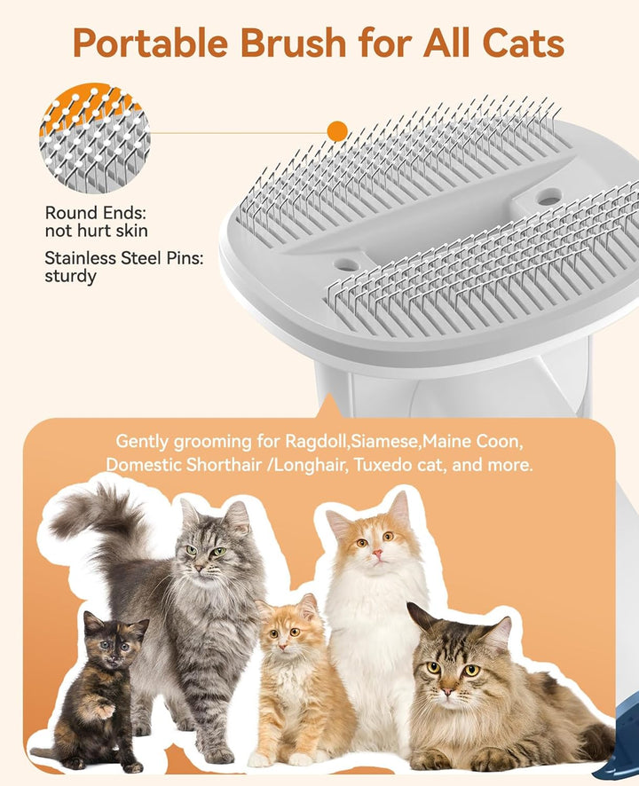 Cat Vacuum Groomer Quiet, Pet Vacuum Grooming Kit with Clipper Paw Trimmer & Brush, 1.5L Large Dust Cup Pet Vacuum for Shedding, Trimming & Home Cleaning
