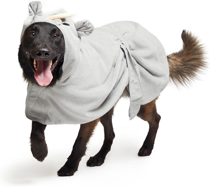 Dog Bathrobe Fast Drying with Hook and Loop Closure & Wrap Tie Snuggle, Cute Dogs Clothes, Easy to Clean, Machine Washable, Dog Coats and Tumble Dry Low - Lion, Small