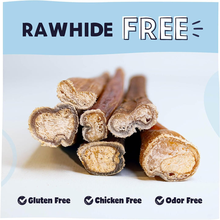 Natural 5-8" Bully Sticks for Dogs - Best Long-Lasting, Rawhide-Free, Low Odor Dental Chew Treat - Healthy Single Ingredient, 100% Real Beef - 8 Oz Bag - Packaging May Vary