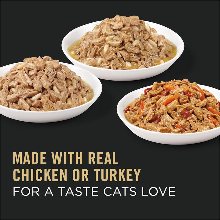 Gravy, High Protein Wet Cat Food Variety Pack, Complete Essentials Chicken and Turkey Favorites - (Pack of 24) 3 Oz. Cans
