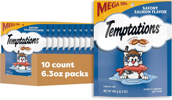 Classic Crunchy and Soft Cat Treats, Savory Salmon Flavor, 30 Oz. Tub