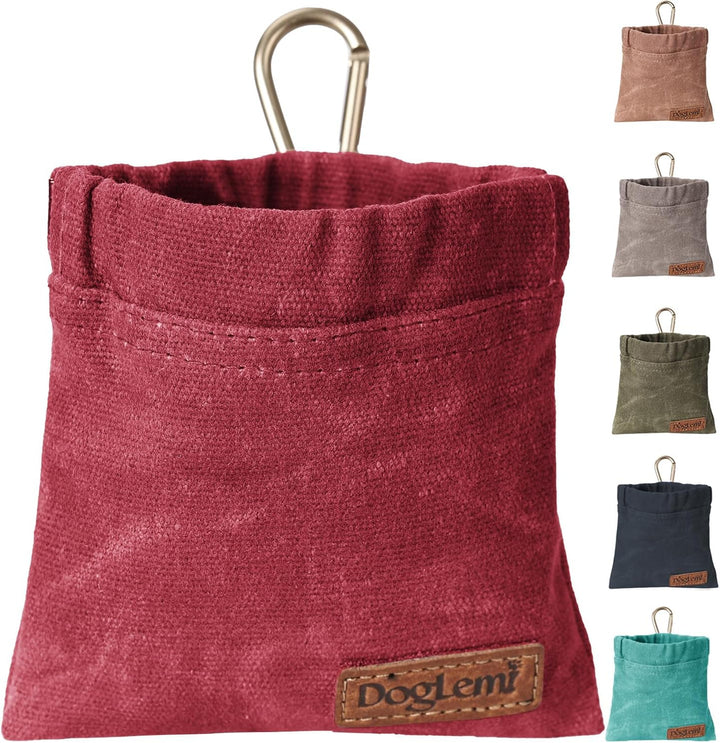 Dog Treat Pouch,Portable Puppy Dog Training Treat Bag,Hand Free Dog Walking Bag,Auto Closing Pet Feed Snack Reward Pocket,Dog Food Dispenser for Pet Puppy Travel or Outdoor Use