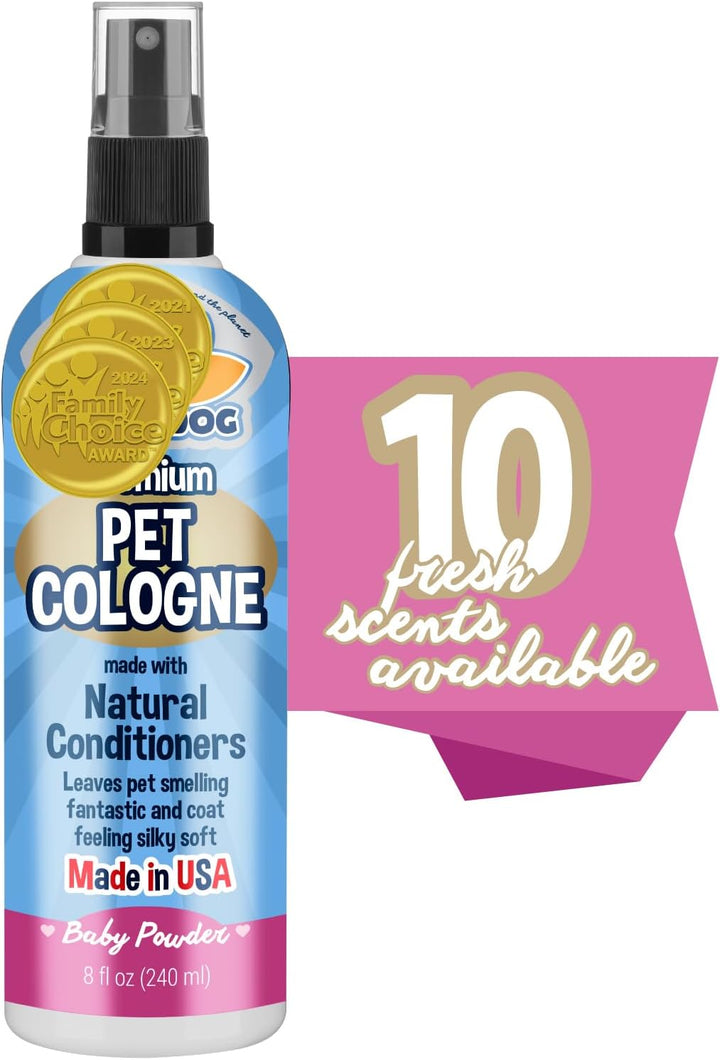 Natural Dog Cologne (Blueberry) - Premium Scented Deodorizing Pet Perfume with Conditioner for Dogs & Cats - Keeps Pets Fresh & Clean - Gentle and Safe Formula, Made in USA (4 Fl Oz)