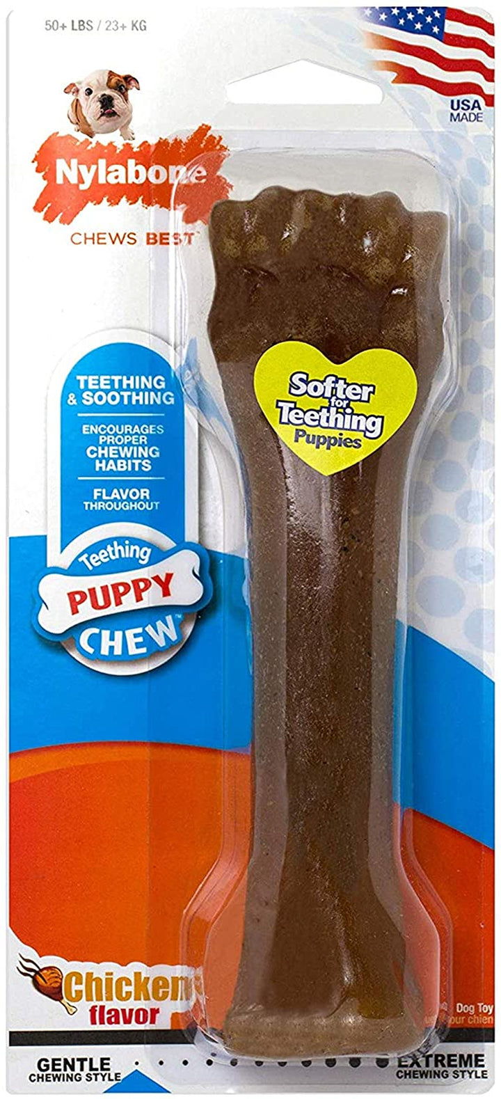 Ring Bone Chew Toy for Puppies, Puppy Teething Toys, Puppy Enrichment Toys, Chicken Flavor, X-Small Dogs - up to 15 Lbs, 1 Count