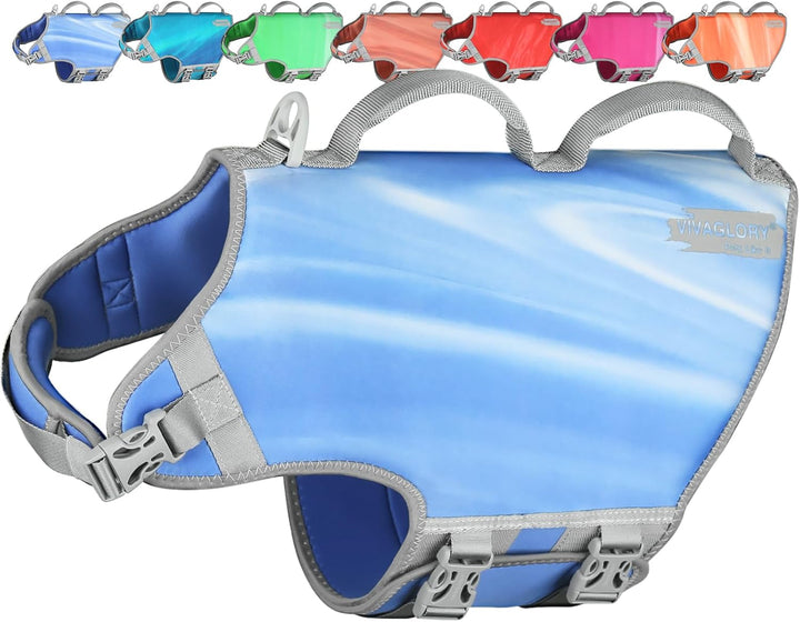 Neoprene Dog Life Vest, Dog Life Jacket for Swimming & Boating, Lightweight & Buoyancy for Puppy Doggy, Swimming Vest with Handle, XS, Raspberry Pink