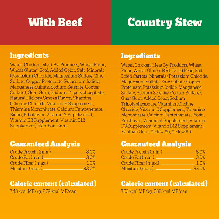 Choice Cuts in Gravy Adult Canned Soft Wet Dog Food, Beef & Country Stew, 13.2 Oz. Cans (12 Count, Pack of 1)