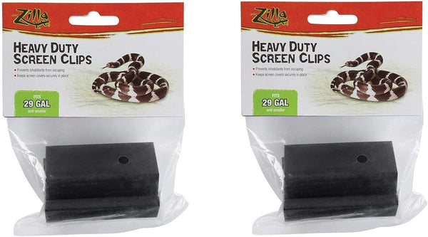 (2 Pack)  Reptile Terrarium Covers Heavy Duty Screen Clips, Small 5-29 Gallons - 2 Clips Each