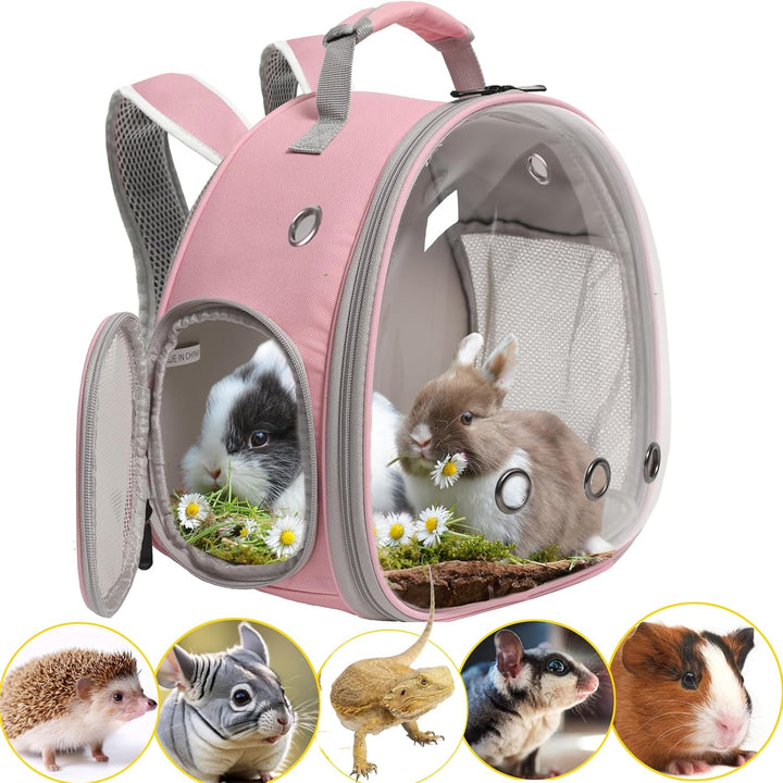 Bearded Dragon Travel Carrier,Lizards Carrier, Small Animal Travel Carrier for Sugar Glider Hedgehog Rat Parrot Bird Guinea Pig, Portable Guinea Pig Travel Bag for 2