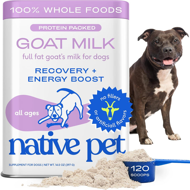 Goat Milk for Dogs - Organic Goat Milk Powder for Dogs and Cats - Puppy Formula Dairy Replacement Packed with Protein & Vitamins for Immunity, Recovery & Growth for Active Pups - 60 Scoops