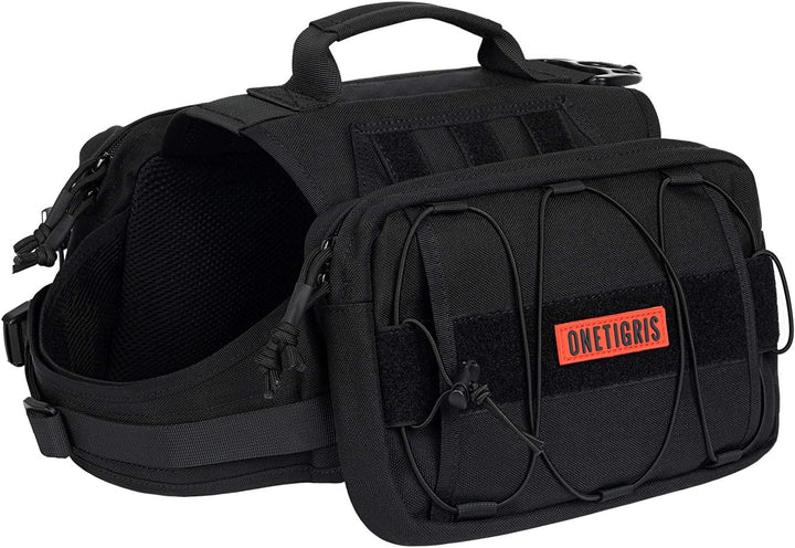 Dog Backpack for Medium & Large Dogs, Mammoth Nylon Dog Pack Tactical Backpack Harness with Side Pockets for Hiking Walking Training Running