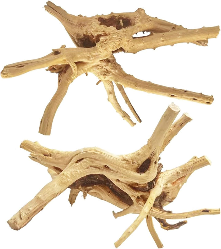 Natural Aquarium Driftwood for Fish Tanks & Reptile Terrariums – Safe Fish Tank Decorations, Unique Twisted Branches 3-Piece 7-11 Inch Low Tannin, Easy to Sink
