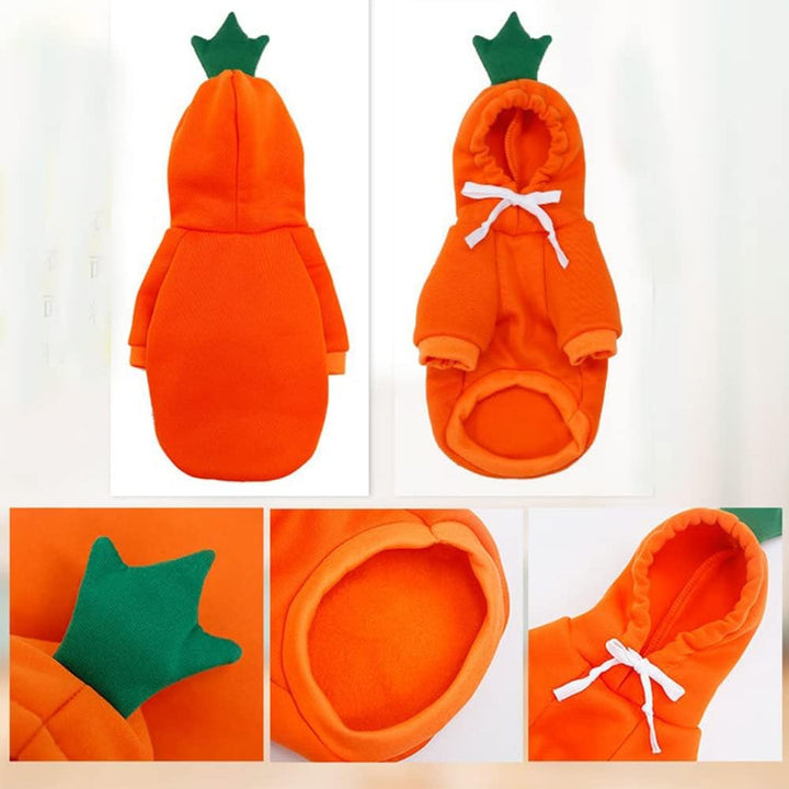 Dog Christmas Halloween Costumes,Dog Hoodies for Small Dogs Cats, Cat Puppy Outfits,Yorkie Chihuahua Pomeranian Clothes (Medium, Orange-Carrot)