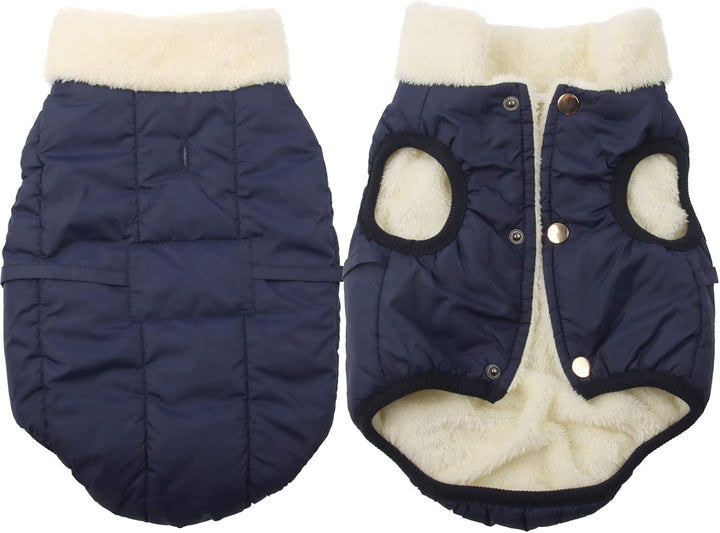 2 Layers Fleece Lined Warm Dog Jacket for Puppy Winter Cold Weather,Soft Windproof Small Dog Coat,Green S