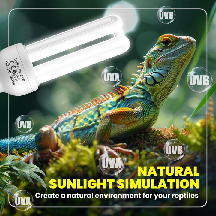 23W UVB Bulb for Bird, UVB 2.4 Compact Fluorescent Light Bulb E26 Birdcage Compact UVB 2.4 Lamp for Captive Birds and Reptiles