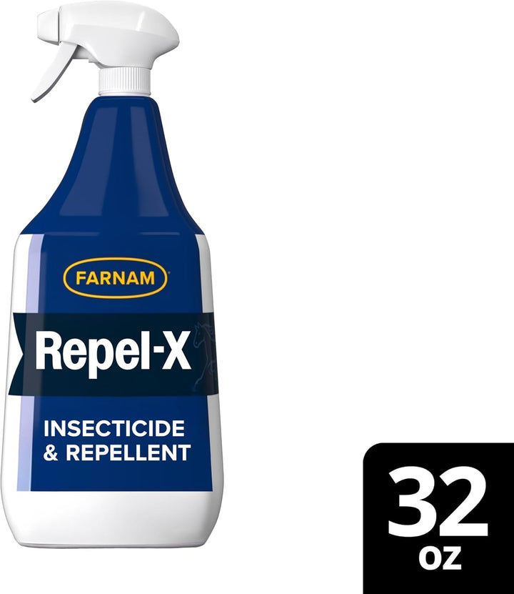 Repel-X Insecticide & Repellent Water-Based Fly Spray for Horses, Dogs and Premises, 32 Ounces