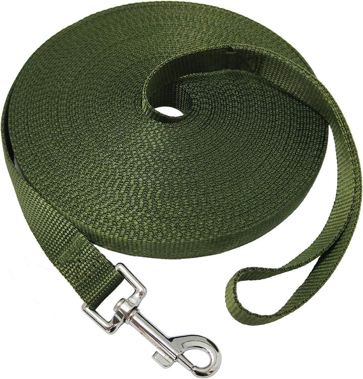 Nylon Training Dog Leash for Small Medium Large Dogs, 15Ft 20Ft 30Ft 50Ft Long Puppy Lead for Obedience Recall Training, Camping (20Ft, Black)