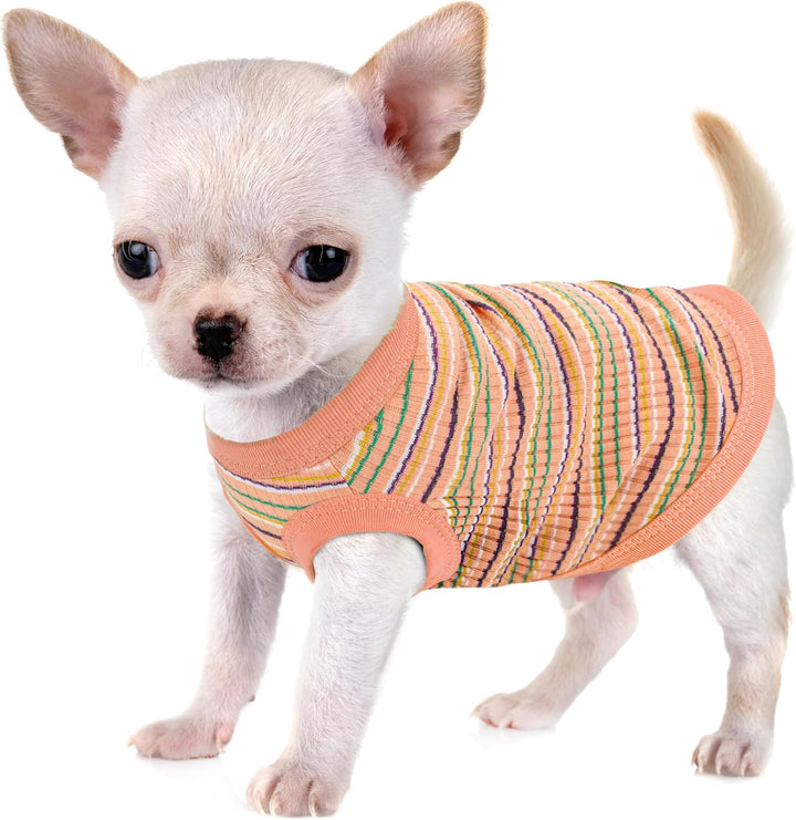 Elevate Your Pet'S Comfort and Fashion: Premium 100% Cotton Rib Dog Shirt Vest for Small Breeds like Chihuahuas, Yorkies, and Puppies .Year-Round Style with Tank-Style Puppy Attire Pink X-Small