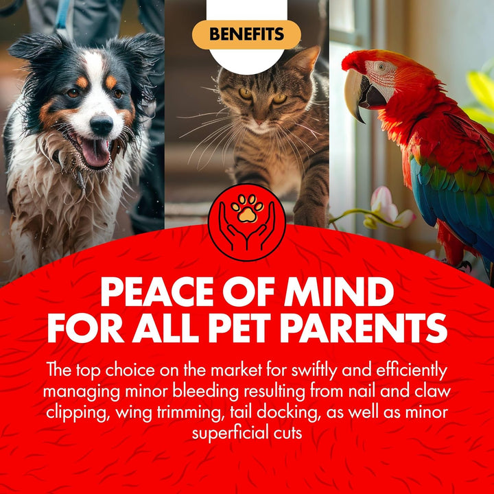 Kwik Stop Styptic Powder for Dogs, Cats and Birds, 0.5 Ounce, Fast Acting Blood Stop Powder with Pain Relieving Benzocaine