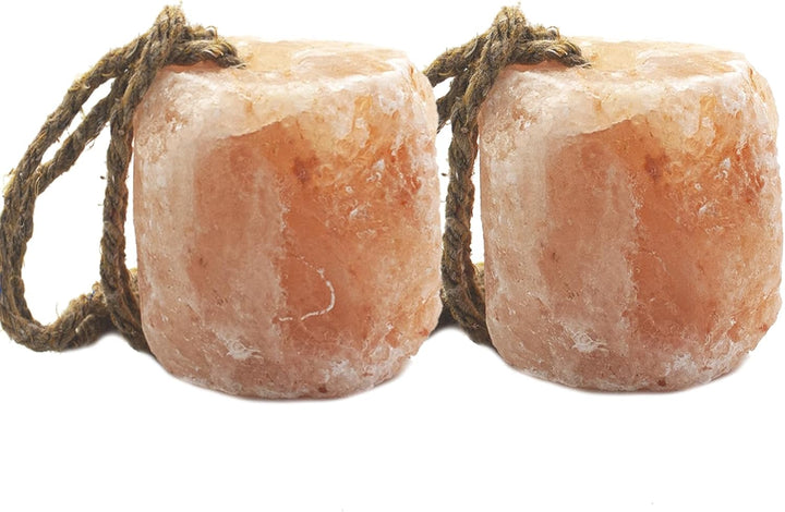 Himalayan Salt Lick Natural Minerals Block on Rope for Horses,Cattles,Deer,Goat and Other Livestock Long Lasting Original Pink Salt Lick (2.4-3.3 Lbs)