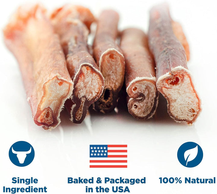 Thick 6 Inch Bully Sticks for Dogs - 5 Count (Pack of 1) - Natural, Grass-Fed Beef, Single Ingredient, Grain and Rawhide Free - Large Breeds