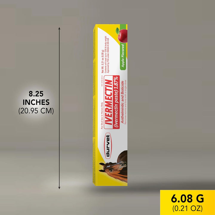 Ivermectin Paste Dewormer - 6.08G Dose @ 1.87%-Apple Flavored, 3 Count