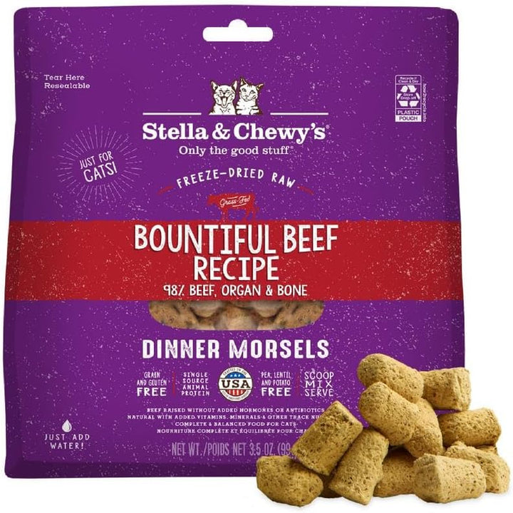 Freeze-Dried Raw Cat Dinner Morsels - Premium Chicken Recipe with 98% Cage-Free Meat & Organs - Natural Grain-Free Cat & Kitten Food - Made in USA - 3.5 Oz