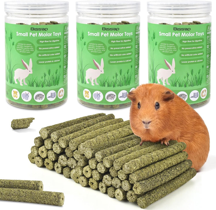 Timothy Hay Sticks for Rabbits 38PCS, Natural Timothy Grass Molar Teeth Stick Chew Toys for Bunnies Chinchillas Guinea Pigs Hamsters and Other Small Animals Treats