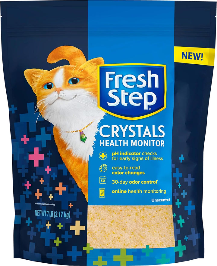 Crystals Health Monitoring Cat Litter, Color-Changing Litter Helps Detect Irregularities in Cat Urine, Controls Odor for 30 Days, 7 Lb. Bag