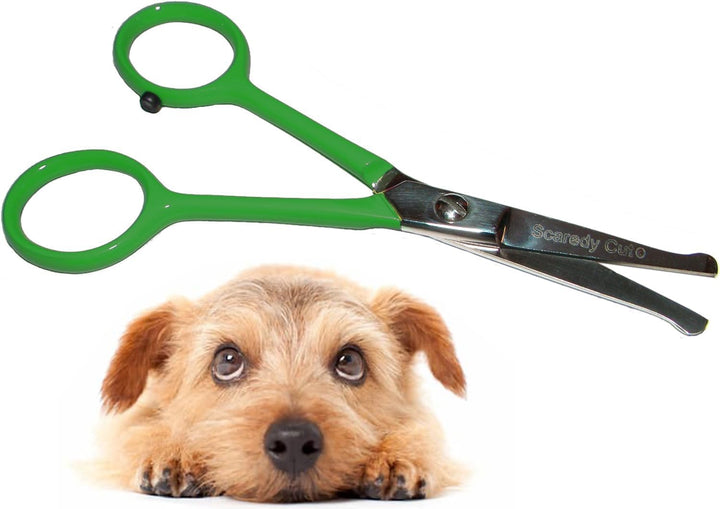 Tiny Trim 4.5" Ball-Tipped Scissor for Dog, Cat and All Pet Grooming - Ear, Nose, Face & Paw - 'S Small Safety Scissor Blue