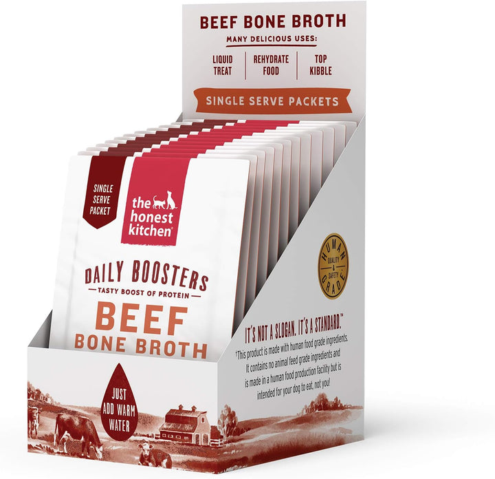 Human Grade Daily Boosts Instant Beef Bone Broth with Turmeric for Dogs 3.6 Ounces