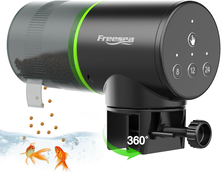 Automatic Fish Feeder for Aquarium: Auto Fish Food Dispenser with Timer for Small Tank Betta Turtle - Battery Vacation Self Feeding for Flakes