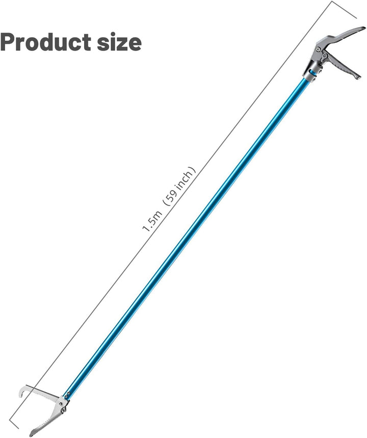 G2 60-Inch Professional All-Aluminum Alloy Snake Tong Reptile Grabber Rattle Snake Catcher Wide Jaw Handling Tool with Lock