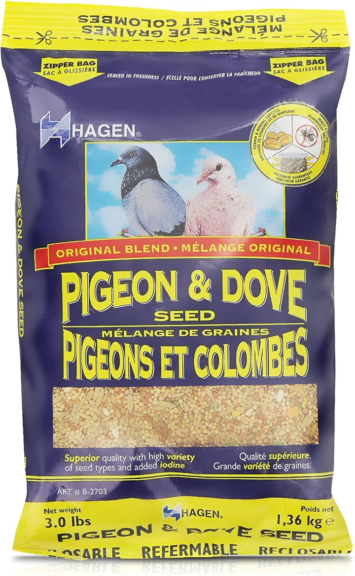Pigeon & Dove Seed, Original Formula Bird Food, 6 Lb Bag – Nutritionally Complete Seed Mix with Vitamins & Minerals – Wild & Captive Bird Diet – Insect-Resistant Air-Tight Packaging