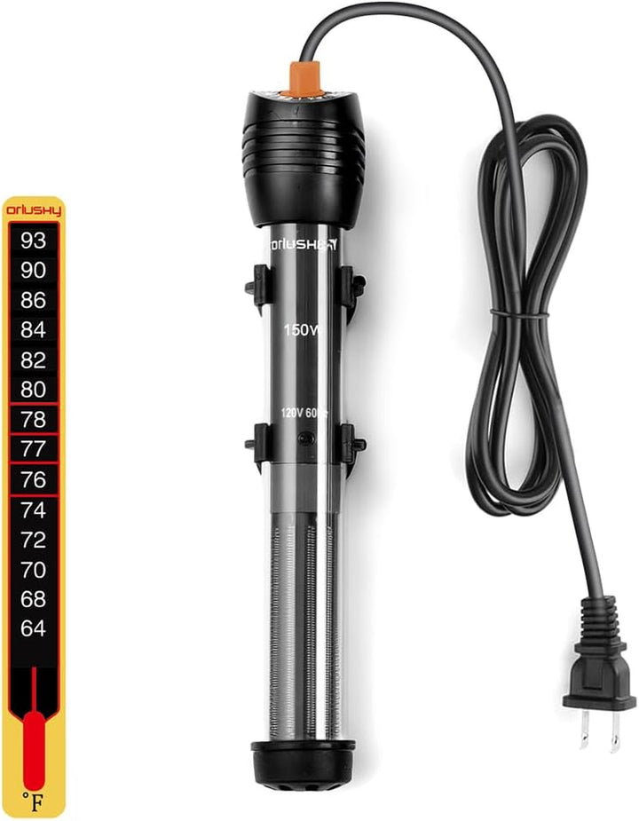 25W Small Submersible Aquarium Heater, Constant Temperature Betta Fish Tank Heater of 78℉For 1-6 Gallons Freshwater & Saltwater Tanks