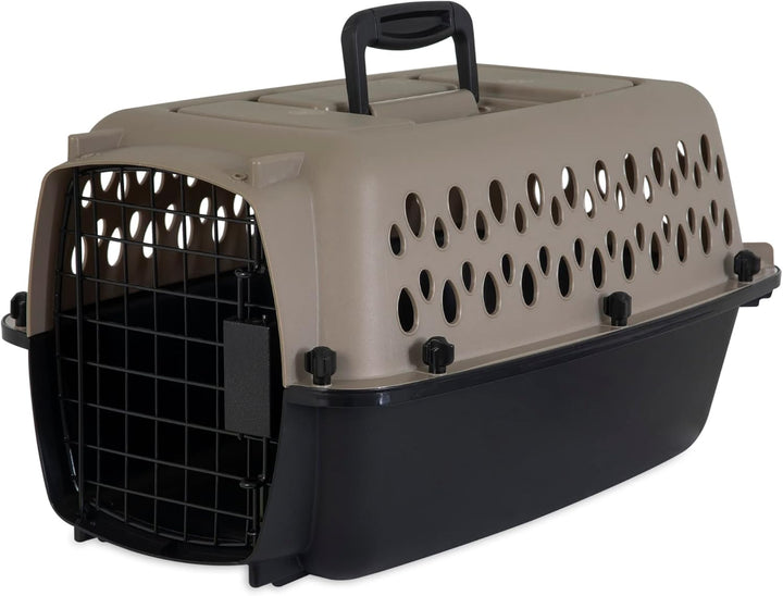 Vari Dog Kennel - Portable Dog Carriers & Crates for Large Dogs, Airline-Friendly, Durable Plastic, Pet Carrier for Home and Travel, 36 Inches, Taupe and Black