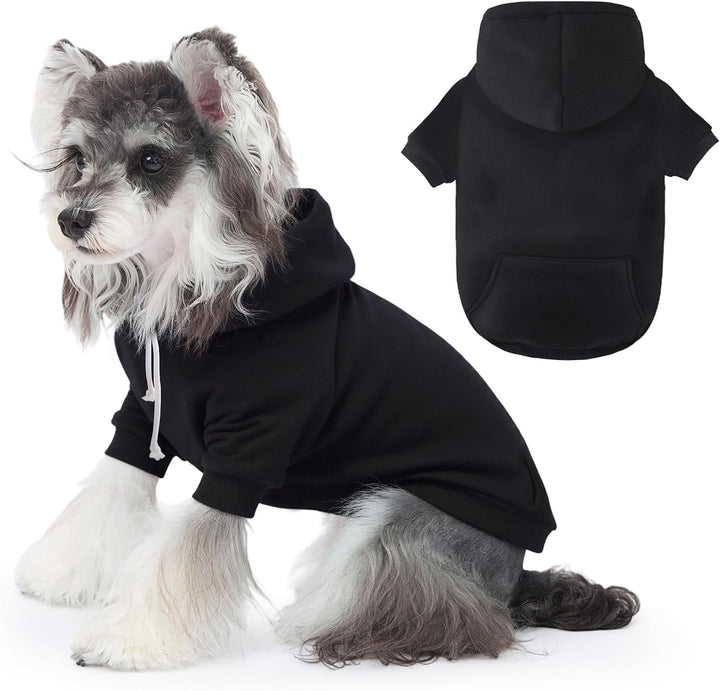 Dog Basic Hoodie Ultra-Soft Dog Clothes Cold Weather Sweaters for Medium Large Dogs Breathable Cozy Fabric Pet Coat Warm Stylish Sweatshirt with Leash Hole Pocket Dogs Jacket for Cats Boys Girls
